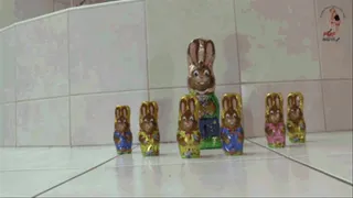 Chocolate Rabbits crushed under Boots