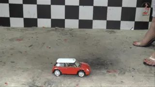 Mini Cooper under clear Sandals