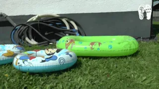 Inflatables under worn Sneakers