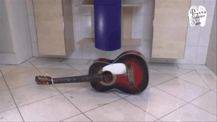 Guitar crushed under Converse Sneakers