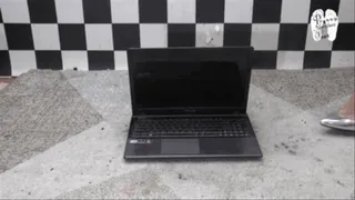 Metal Heels destroys a Laptop