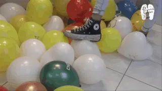 Balloons under two pairs of Chucks