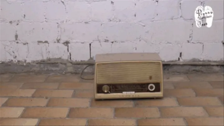 Old historical Radio crushed under High Heels