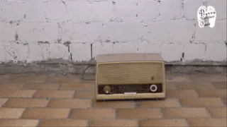 Old historical Radio crushed under High Heels