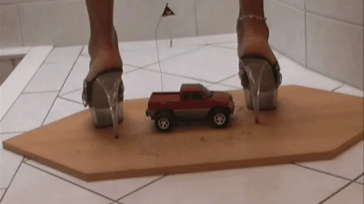 Two Cars under Christin´s naked Feet