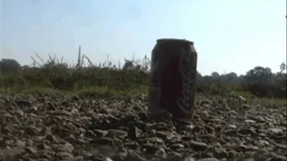 Cans under Wooden Clogs