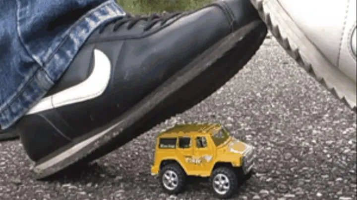 Black and White Nike´s VS small Cars