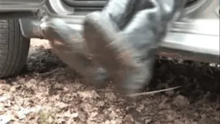 Wedges Gum Boots in the Mud