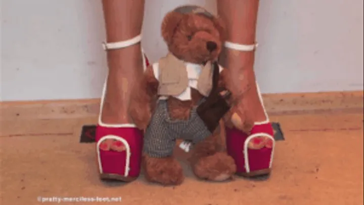 Poor Teddy under Angels HighHeels