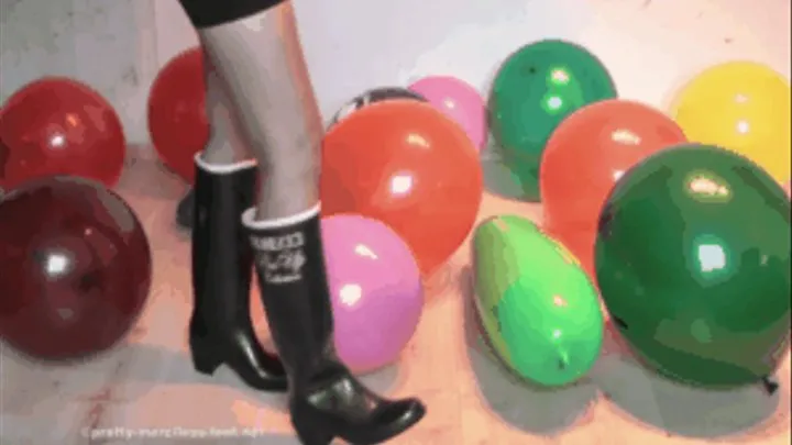 Big Balloons crushed with rubber Boots 3