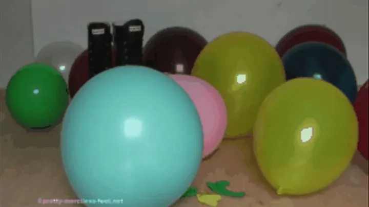 Balloons under Hunter Gum Boots