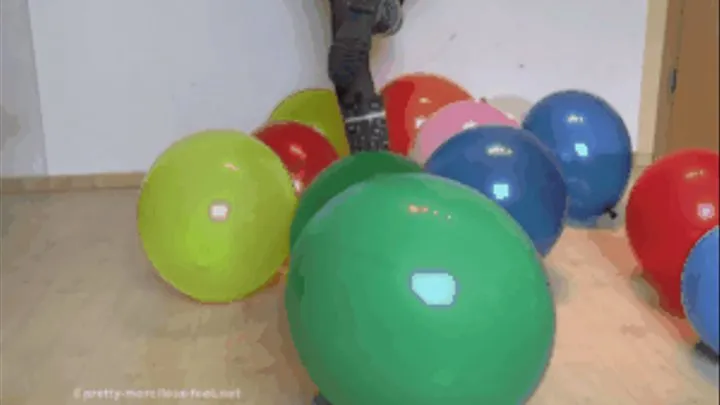 Big Balloons crushed with rubber Boots 2