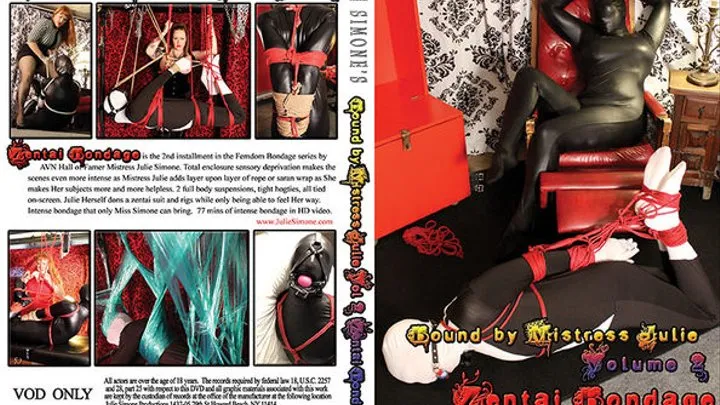 Bound by Mistress Julie Vol 2 - Zentai Bondage DVD Download low res