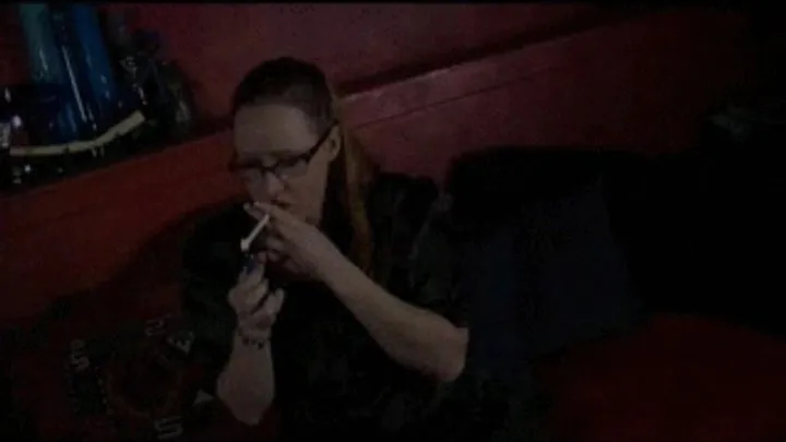 Office Girl Smoking in Glasses