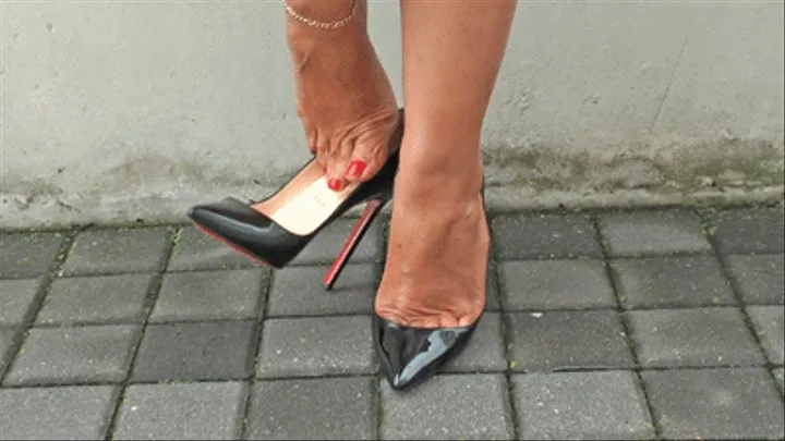 A Walk In Louboutin Pigalle 120 & Leather Suit - Part 3 A .wmv