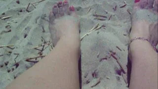 Sexy Red Toes in the Sand