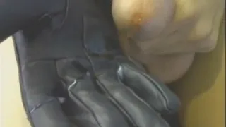 Stroking my cock with my Black leather glove part 5 [ ipod ]