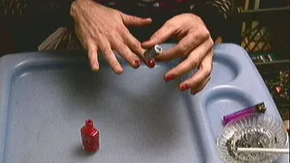 Painting my nails red