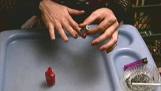 Painting my nails red