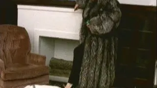 Mistress in Sexy Fur Coat Teasing
