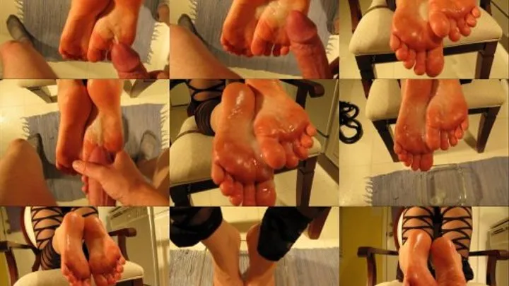 STRIPPED PANTYHOSE FOOTBOWL CUMSHOT SHORT VER.