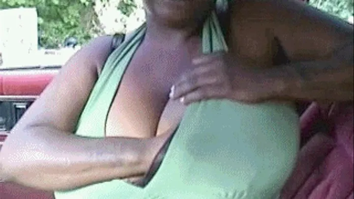 RAVEN PULLS OUT HER ENORMOUS 42-I BOOBS N DA CADDY