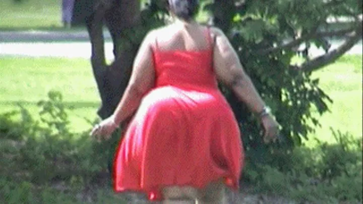 THE 8TH WONDER 64IN MASSIVE WAIST TO AZZ RATIO N RED DRSS