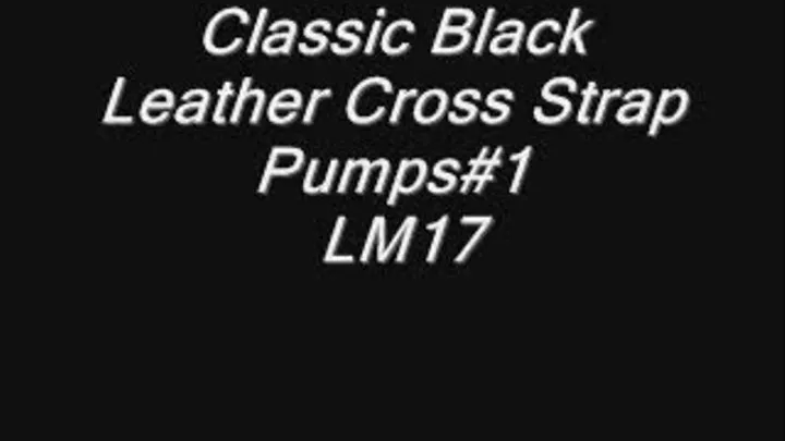 Classic Black Leather Cross Strap Pumps#1 LM17