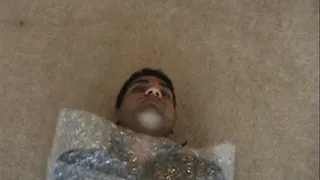 Bubble Wrap Mummy Male Foot Tickle