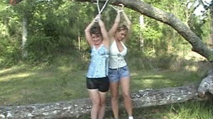 Two Females Tree Tied & Tickled