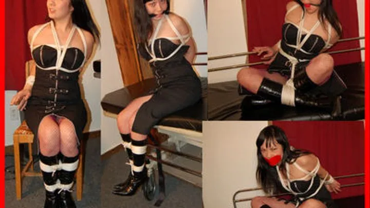 Exotic Nyssa Nevers is a bound and gagged dominatrix