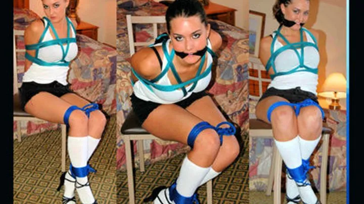 Gorgeous Rochelle is the bound and gagged shool girl baby sitter.