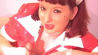 Red Nurse Rubber Hand Job - High Quality