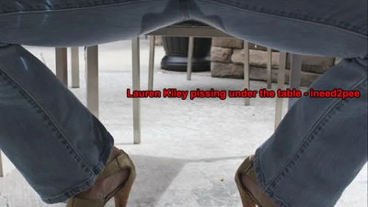 INEED2PEE - Lauren Kiley pees her skintight jeans under table