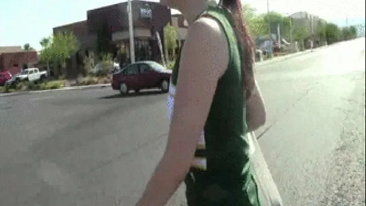 INEED2PEE IPOD - Katie wetting cheerleader uniform outside plssing