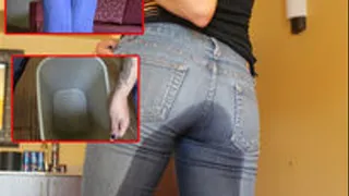 INEED2PEE IPOD - Jazmyn loves peeing skintight jeans fun!