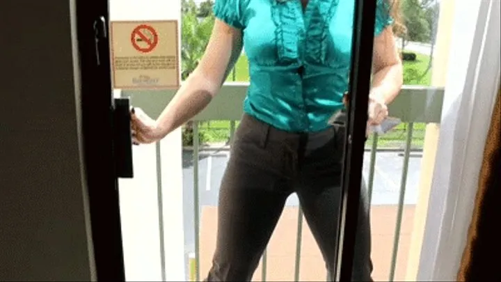 INEED2PEE IPOD Terra Mizu Locked on Balcony Pissing Dress Pants