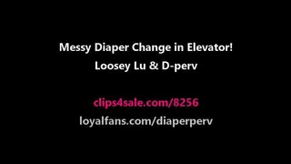 ABDL Audio Messing Diaper in Elevator with Step-Mom Loosey Lu & D-perv