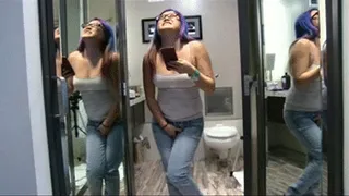 INEED2PEE Mina Reads Female Desperation Story Wetting Jeans 3 angles