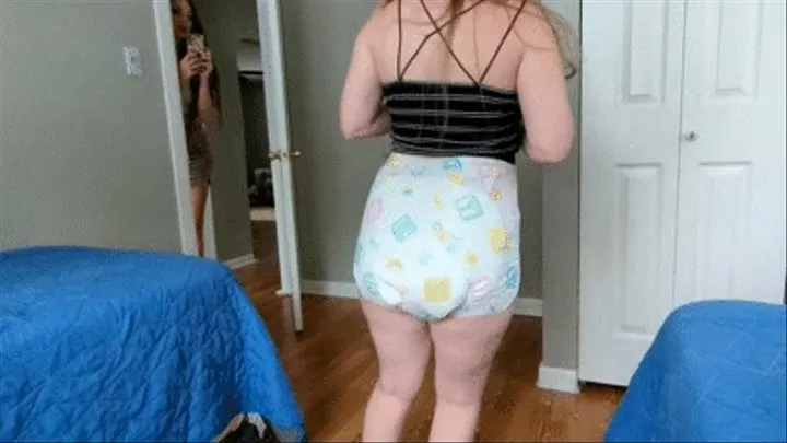 AdultBabyGirl Diapered Bedwetter Alice wedgie and bullied!