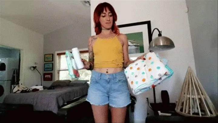 Diaper Lover GF Mya Locca makes you cum in wet diaper!