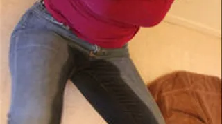 Caroline tiedup & wetting her tight jeans