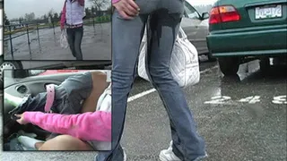 Public pee pants wetting accident, Mandy piss her tight jeans!