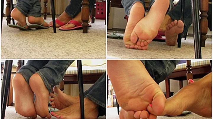 Soles... foot and toeplay under the table