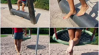 Bare foot on the playground