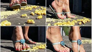 Crush the pasta in my lightblue flipflops