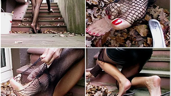 Sweep the stairs and tear up my netpantyhose