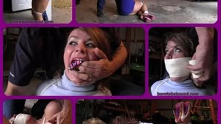 Full figured girl left hogtied on the ground with 3 pairs of panties in her mouth part 2