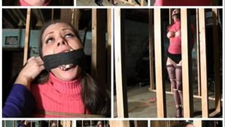 Neck roped and pole tied trespassing girl