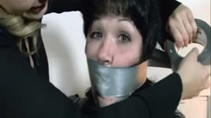 Her very first pantygag - hogtie part